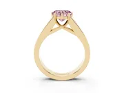 Heart-Shaped Channel-Set Engagement Ring Setting for a Fancy Pink Lab-Grown Diamond | Yellow Gold