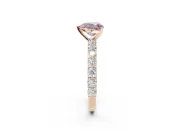 Heart-Shaped Shared Prong Engagement Ring Setting for a Fancy Pink Lab-Grown Diamond | Rose Gold