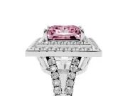 Princess Cut Halo Engagement Ring Setting for a Fancy Pink Lab-Grown Diamond | White Gold - Design NV-24799