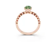 Marquise Beaded Solitaire Engagement Ring Setting for a Fancy Green Lab-Grown Diamond | Rose Gold