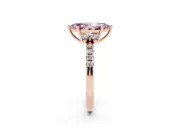 Marquise Side Stone Pave Engagement Ring Setting for a Fancy Pink Lab-Grown Diamond | Paired Round Accents | Rose Gold