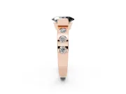 Oval Tension Style Engagement Ring Setting for a Black Center | Flush Set Accents | Rose Gold