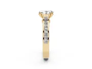 Oval Cathedral Channel Set Engagement Ring Setting | Double Claw Prongs | Yellow Gold
