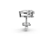 Heart-Shaped Lab-Grown Diamond Solitaire Basket Stud Earrings | Open Gallery | Sterling Silver