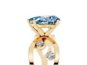 Pear-Shaped Loop Engagement Ring Setting for a Fancy Blue Lab-Grown Diamond | Yellow Gold