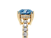Cushion Cut Engagement Ring Setting for a Fancy Blue Lab-Grown Diamond | Yellow Gold - Design NV-24649