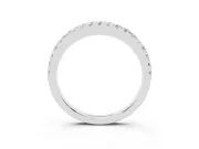Round Diamond Slender Eternity Band Set in White gold with Pavé U-Prong Setting
