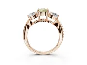 Cushion Cut Three Stone Engagement Ring Setting for a Fancy Yellow Lab-Grown Diamond | Tapered Pave Band | Rose Gold