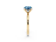 Round Micro-Prong Hidden Halo Engagement Ring Setting for a Fancy Blue Lab-Grown Diamond | Plain Band | Yellow Gold