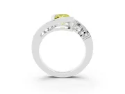 Radiant Cut Engagement Ring Setting for a Fancy Yellow Lab-Grown Diamond | Bezel | Sterling Silver