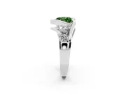 Heart-Shaped Bezel Bypass Engagement Ring Setting for a Fancy Green Lab-Grown Diamond | White Gold