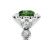 Radiant Cut Floral Engagement Ring Setting for a Fancy Green Lab-Grown Diamond | Petal Frame | Sterling Silver