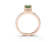 Oval Channel Engagement Ring Setting for a Fancy Green Lab-Grown Diamond | Rose Gold