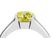 Round Half Bezel Engagement Ring Setting for a Fancy Yellow Lab-Grown Diamond | Wide Band | Platinum
