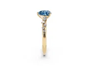 Heart-Shaped Graduated Solitaire Engagement Ring Setting for a Fancy Blue Lab-Grown Diamond | Yellow Gold