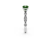 Cushion Cut Vintage Milgrain Engagement Ring Setting for a Fancy Green Lab-Grown Diamond | Platinum