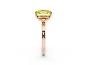Fancy Yellow Asscher Cut and Emerald Cut Toi Moi Ring Set in Rose gold with Prong Setting
