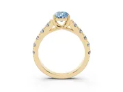 Pear-Shaped Engagement Ring Setting for a Fancy Blue Lab-Grown Diamond | Yellow Gold - Design NV-24643