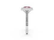 Princess Cut Halo Engagement Ring Setting for a Fancy Pink Lab-Grown Diamond | Sterling Silver - Design NV-24721