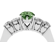 Pear-Shaped 5 Stone Engagement Ring Setting for a Fancy Green Lab-Grown Diamond | Sterling Silver