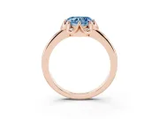 Heart-Shaped Petal Halo Engagement Ring Setting for a Fancy Blue Lab-Grown Diamond | Rose Gold