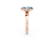 Fancy Blue Marquise Cut Diamond Solitaire Engagement Ring Set in Rose gold with Flat Band and Prong Setting