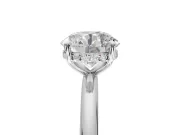 Round Hidden Halo Engagement Ring Setting | Thin Plain Band | Platinum