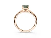 Radiant Cut Solitaire Engagement Ring Setting for a Fancy Green Lab-Grown Diamond | Tapered Plain Band | Rose Gold