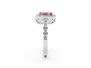 Emerald Cut Halo Engagement Ring Setting for a Fancy Pink Lab-Grown Diamond | White Gold - Design NV-24751