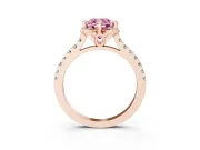 Cushion Cut Floral Petal Engagement Ring Setting for a Fancy Pink Lab-Grown Diamond | Petal Accents | Rose Gold