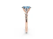 Oval Graduated Accent Engagement Ring Setting for a Fancy Blue Lab-Grown Diamond | Rose Gold