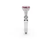 Emerald Cut Channel Engagement Ring Setting for a Fancy Pink Lab-Grown Diamond | Sterling Silver