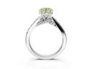 Round Pavé Solitaire Engagement Ring Setting for a Fancy Yellow Lab-Grown Diamond | Crossover Gallery | Sterling Silver
