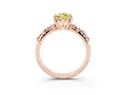Marquise Graduated Accent Engagement Ring Setting for a Fancy Yellow Lab-Grown Diamond | Rose Gold