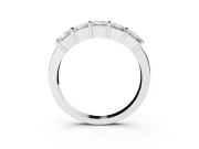 Princess Cut Diamond Seven-Stone Channel Band Set in Platinum with Bar Prongs