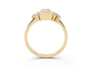 Radiant Cut Pear Side Stone Cluster Engagement Ring Setting | Bezel Frame | Yellow Gold