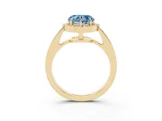 Heart-Shaped Framed Halo Engagement Ring Setting for a Fancy Blue Lab-Grown Diamond | Yellow Gold