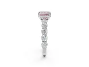Princess Cut Engagement Ring Setting for a Fancy Pink Lab-Grown Diamond | Sterling Silver - Design NV-24455