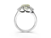 Heart-Shaped Three Stone Engagement Ring Setting for a Fancy Yellow Lab-Grown Diamond | Tapered Band | Sterling Silver