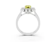 Emerald Cut Halo Engagement Ring Setting for a Fancy Yellow Lab-Grown Diamond | Sterling Silver - Design NV-24775