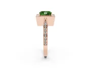 Princess Cut Milgrain Halo Engagement Ring Setting for a Fancy Green Lab-Grown Diamond | Side Stones | Rose Gold