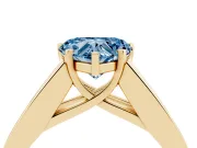 Heart-Shaped Channel-Set Engagement Ring Setting for a Fancy Blue Lab-Grown Diamond | Yellow Gold