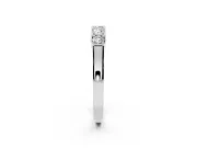 Five-Stone Round Diamond Band Set in Silver with Bezel Setting