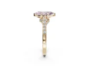 Marquise Pavé Solitaire Engagement Ring Setting for a Fancy Pink Lab-Grown Diamond | Crossover Gallery | Yellow Gold