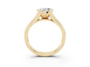 Heart-Shaped Half Bezel Solitaire Engagement Ring Setting | Graduated Channel Band | Yellow Gold