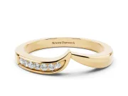 Round Diamond Contour Band Set in Yellow gold with Polished Channel Setting