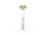 Asscher Cut Knife-Edge Halo Engagement Ring Setting for a Fancy Yellow Lab-Grown Diamond | Platinum