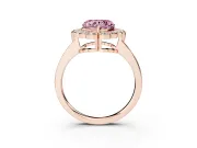 Heart-Shaped Scalloped Cluster Halo Engagement Ring Setting for a Fancy Pink Lab-Grown Diamond | Plain Band | Rose Gold