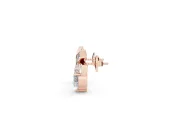 Heart Lab-Grown Diamond Crossed X Stud Earrings | Baguette and Round Bars | Rose Gold