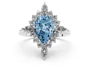 Pear-Shaped Engagement Ring Setting for a Fancy Blue Lab-Grown Diamond | White Gold - Design NV-24790
